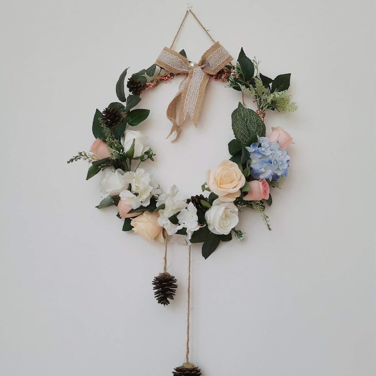 3 Pack 14 Inch Large Metal Floral Hoop Wreath