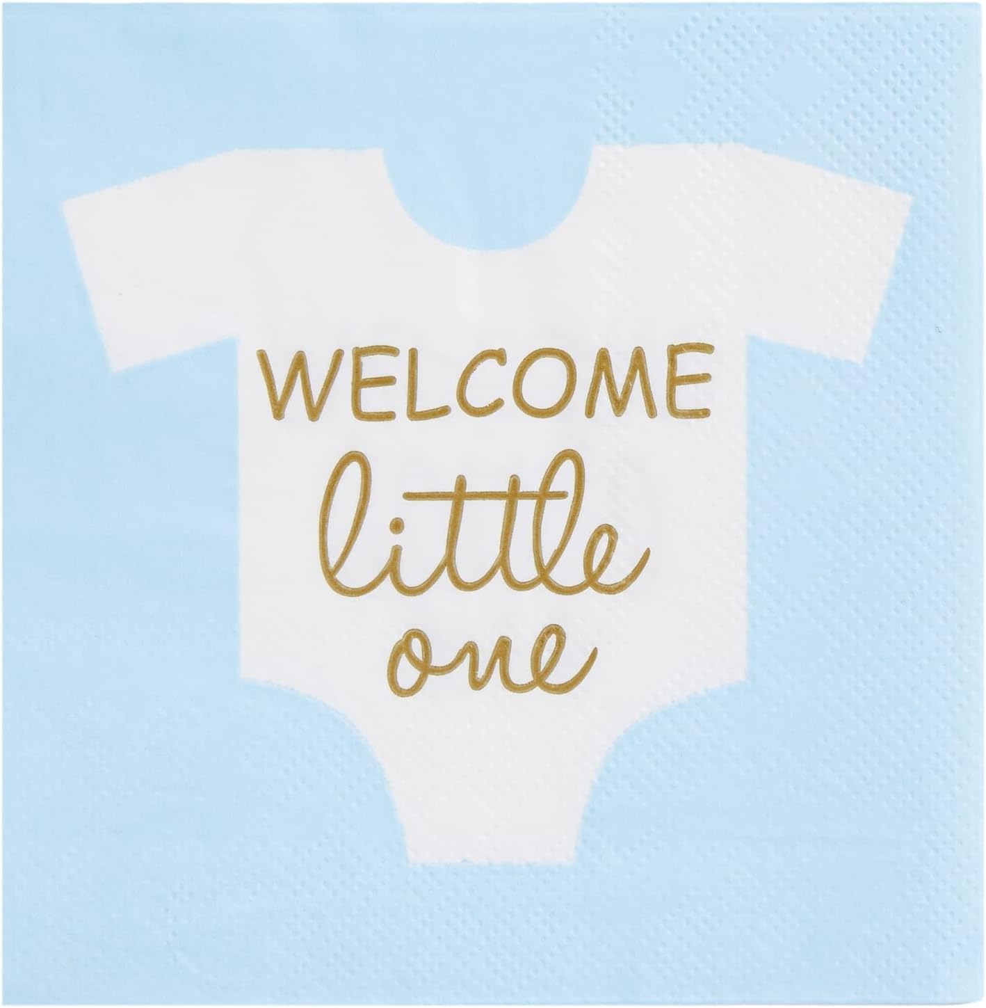 100-Pack “Welcome Little One” Baby Shower Napkins for Boys (Light Blue)
