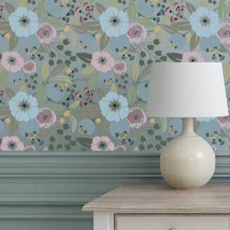 Watercolor Floral Wall Stencil