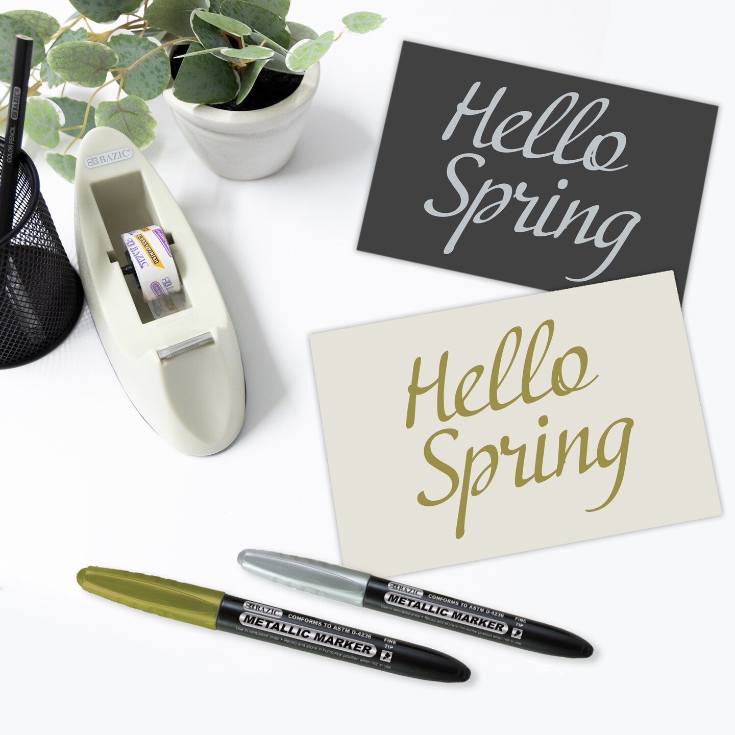 BAZIC Silver &#x26; Gold Metallic Markers (2/Pack)