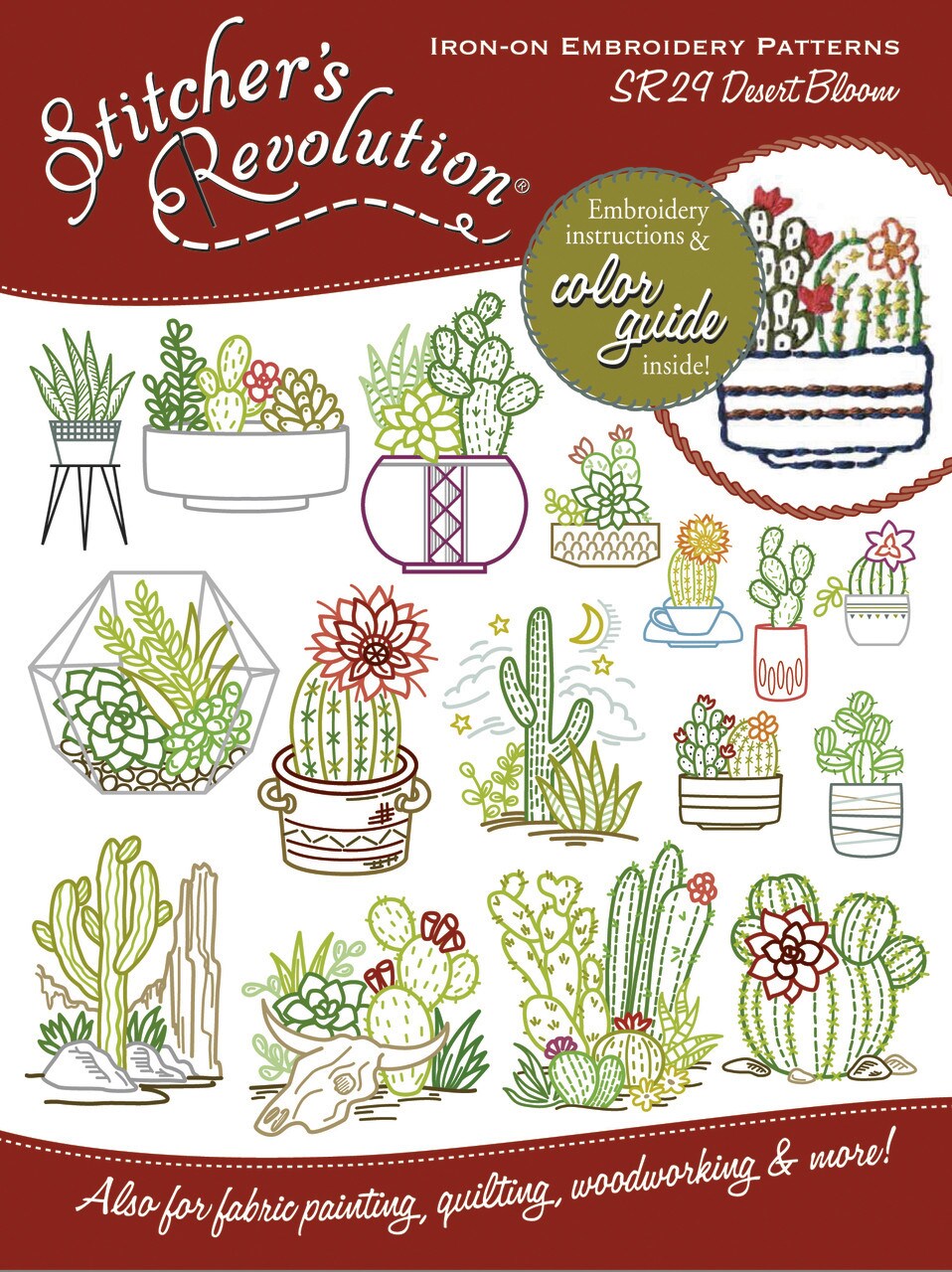 Stitcher's Revolution Desert Bloom SR29 embroidery iron on pattern