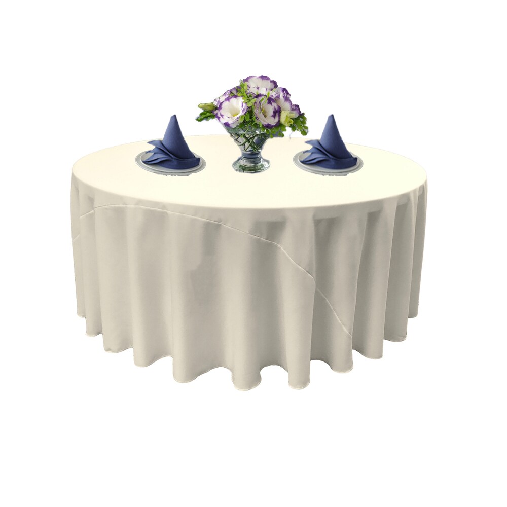 108 Inch Round Tablecloth Polyester Poplin Wrinkle Resistant Stain Resistant