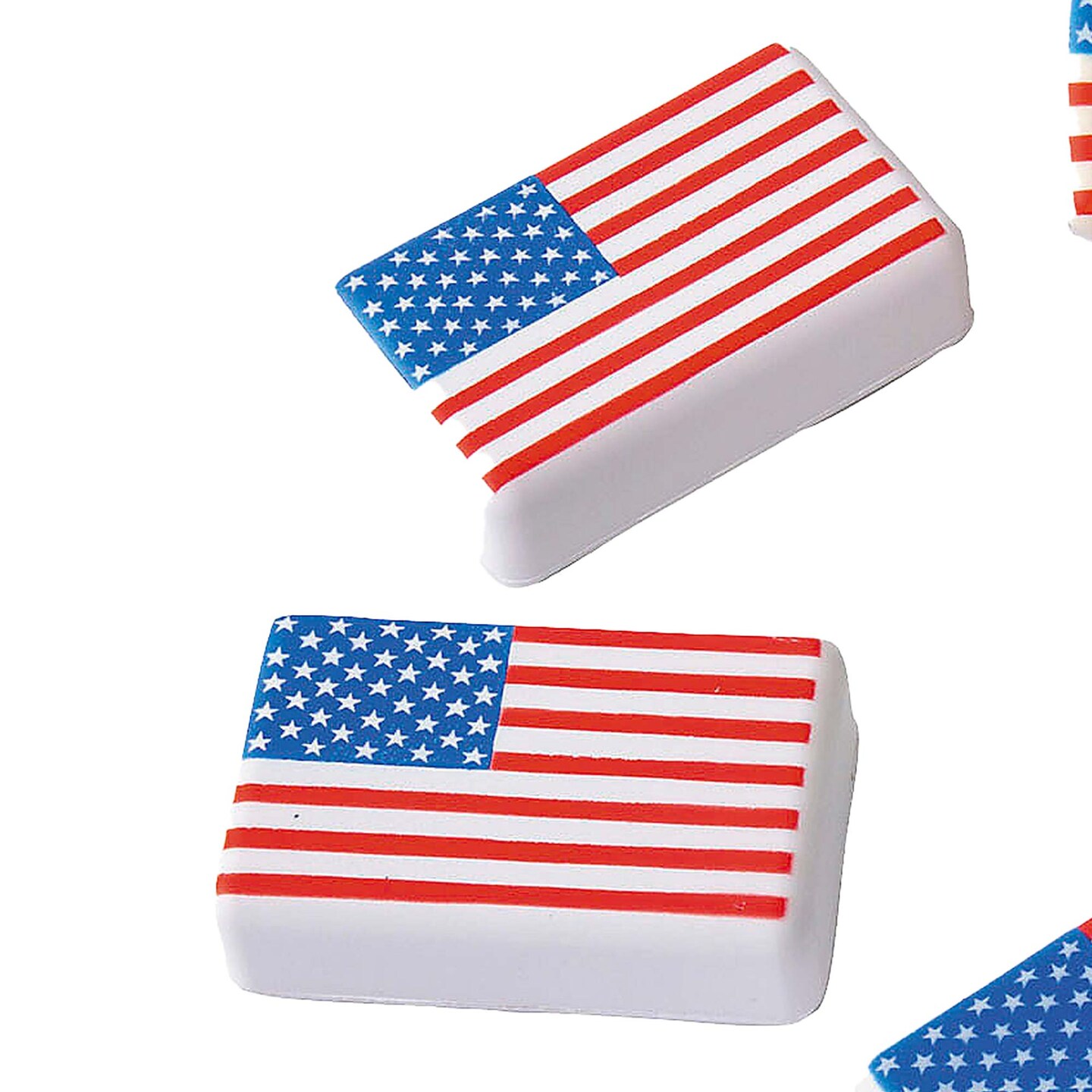 3&#x22; x 1 3/4&#x22; American Flag Red, White &#x26; Blue Foam Stress Toys 12 Pieces
