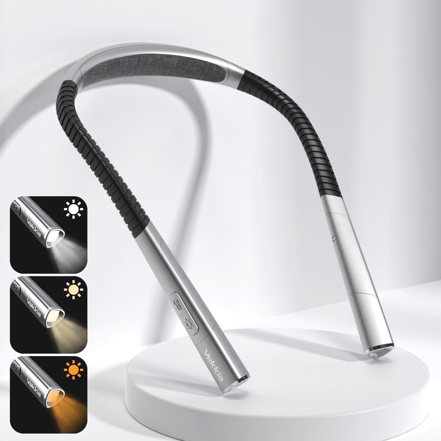 LED Neck Reading Light Rechargeable, Book Light for Reading in Bed, 3 Colors &#x26; 5 Brightness Adjustable, Long Lasting. Great for Knitting, Camping &#x26; Repairing