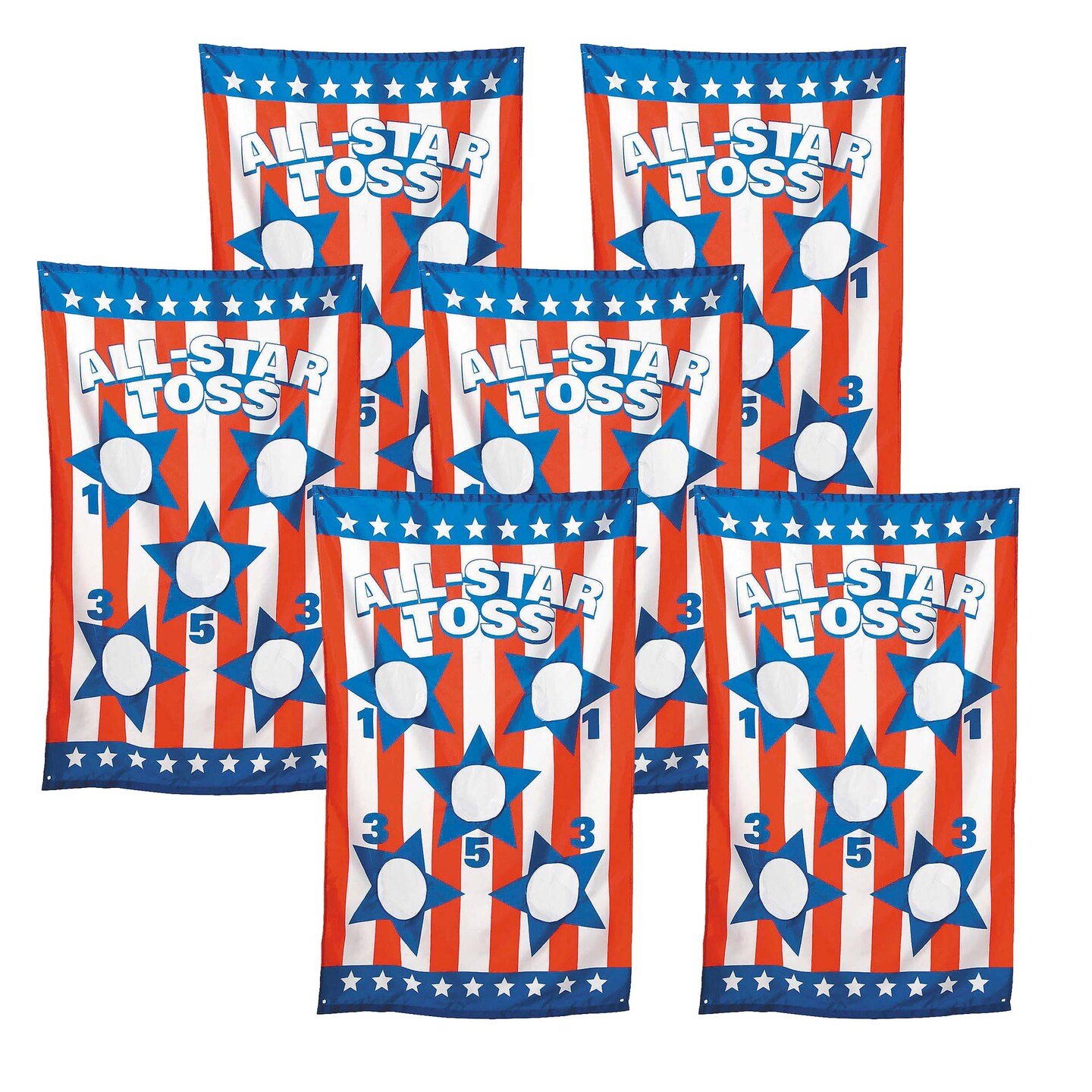 35&#x22; x 55&#x22; Patriotic Stars &#x26; Stripes Bean Bag Toss Game Set 5 Pc.