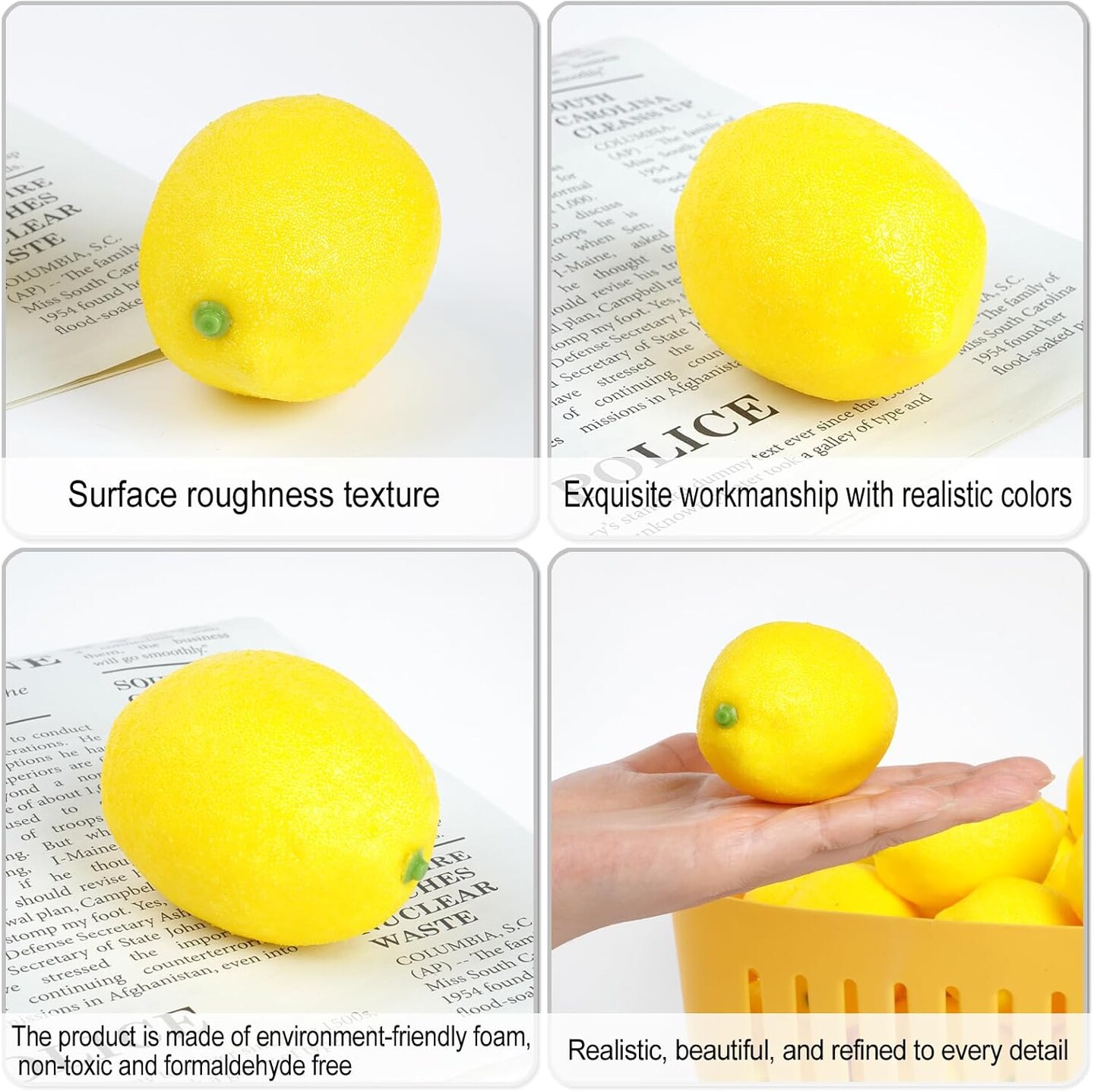 25 Artificial Lemons Artificial Fruits Fake Lemons Summer Decoration