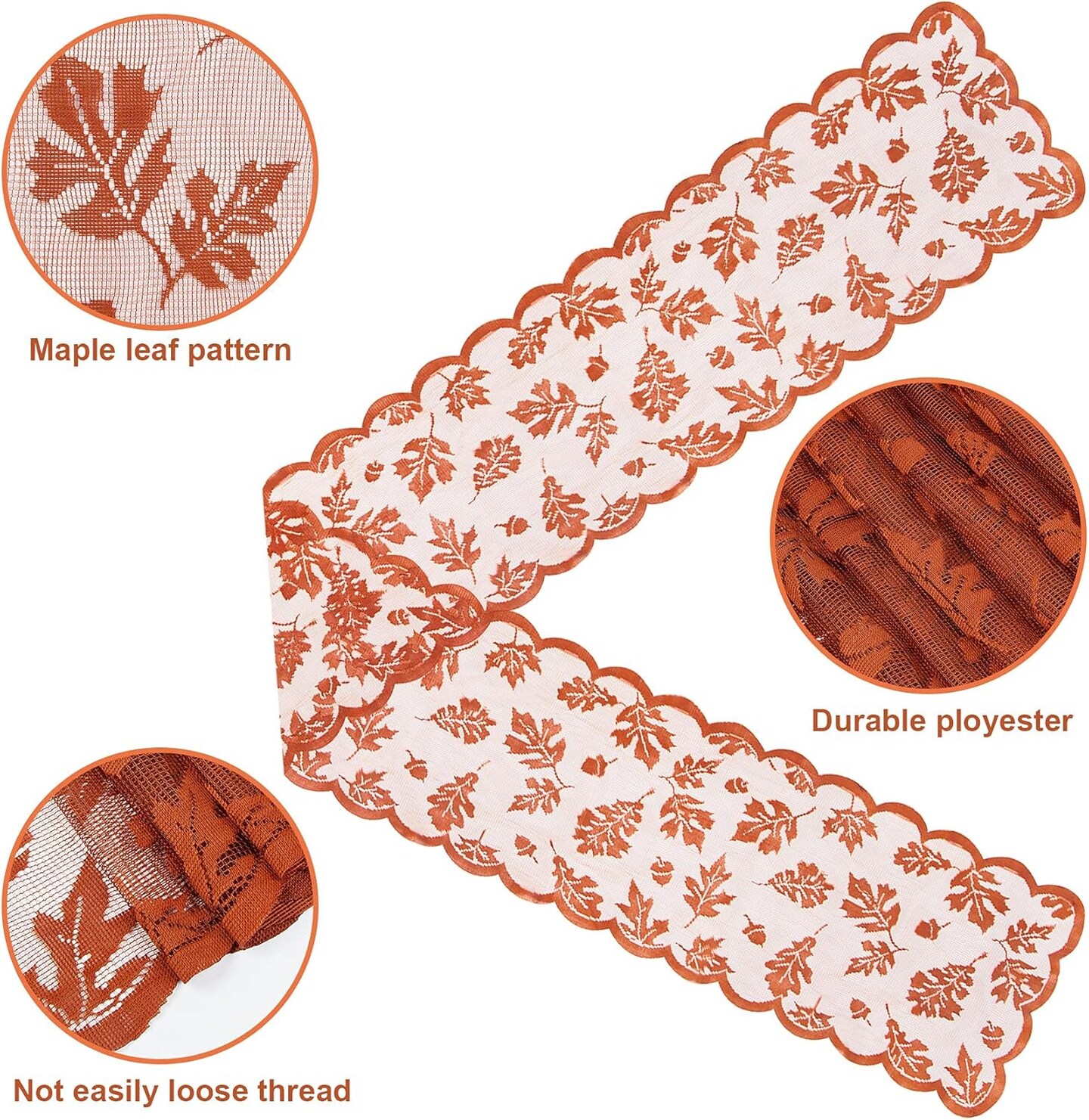2 Pack Fall Table Runner, Thanksgiving Table Runner,(13 x 72 inches)