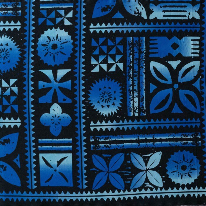 1 Yard Traditional Polynesian Tapa Design Fabric Peachskin 100% Polyester 45 Inches Width
