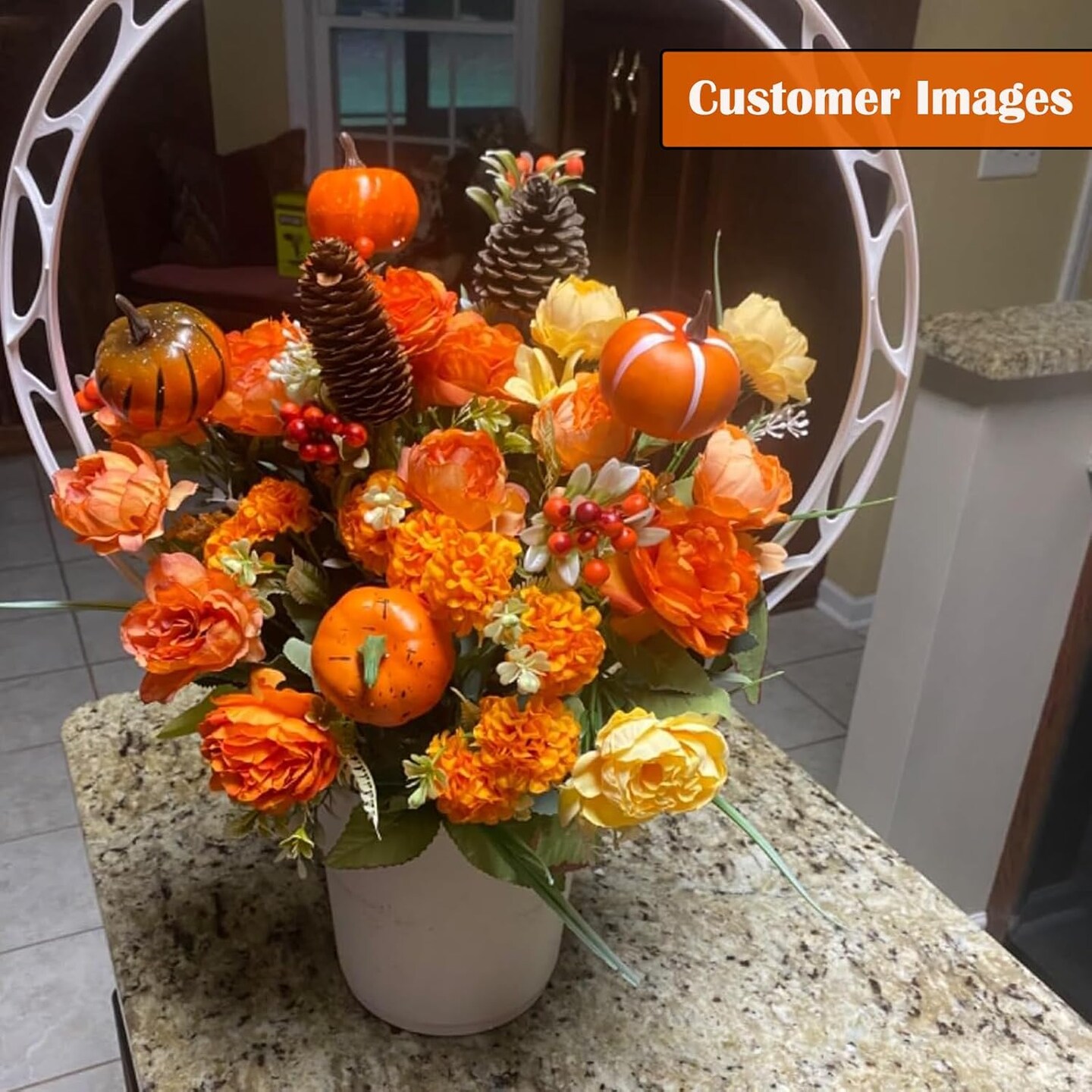10PCS Artificial Fall Flowers - Orange