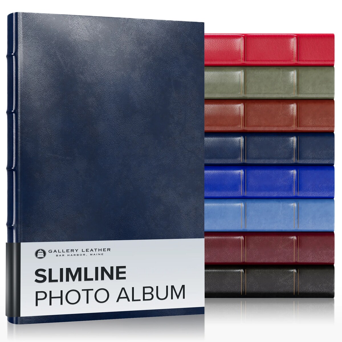 Gallery Leather Slimline Photo Album 4x6-3 Ring Binder, 60 Pages for 120 Photos, Fillable, Can Fit 4x6 Photos, Handcrafted - 11.75 x 8.0 "