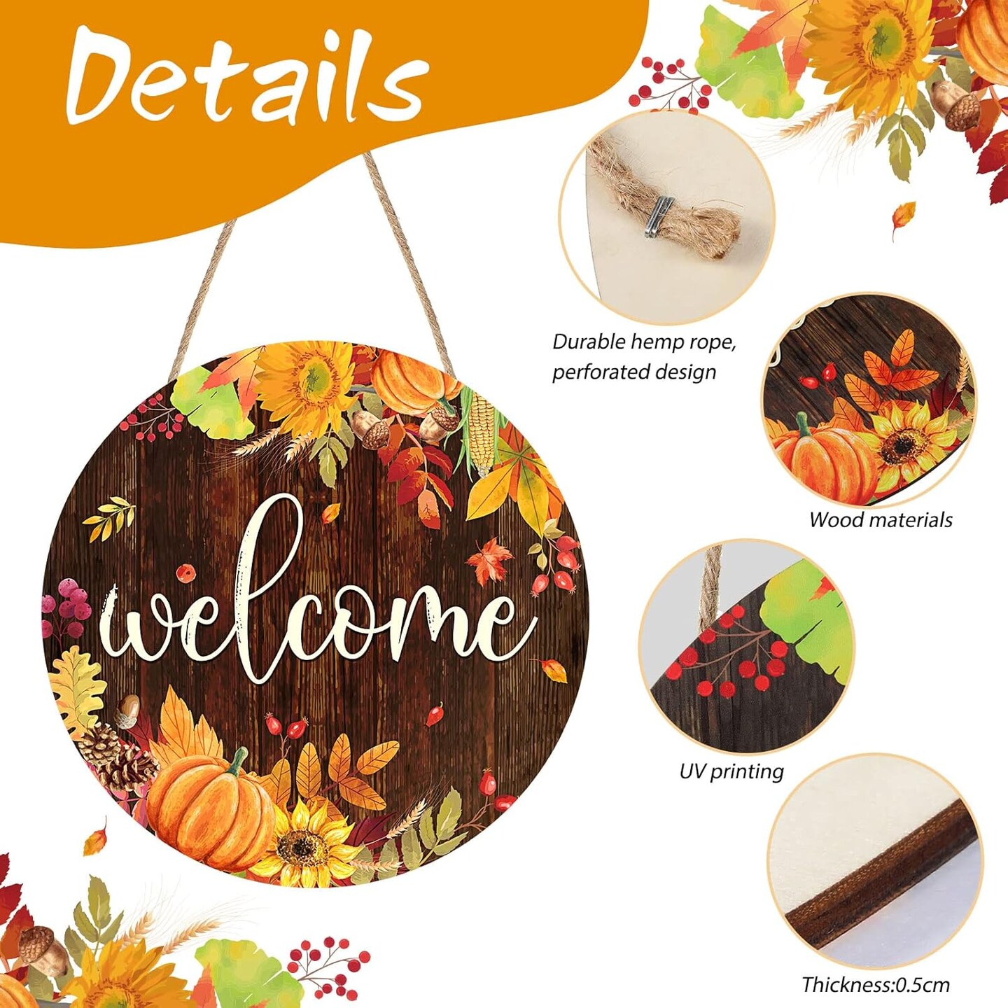 Fall Thanksgiving Welcome Door Sign