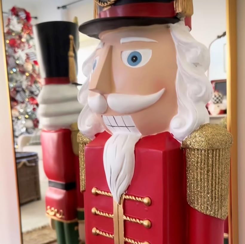 Haute Decor 48-INCH Tall Christmas Nutcracker - Solid Heavy Resin Construction, 4 Feet Tall Decorative Nutcracker Soldier -Inddoor or Outdoor