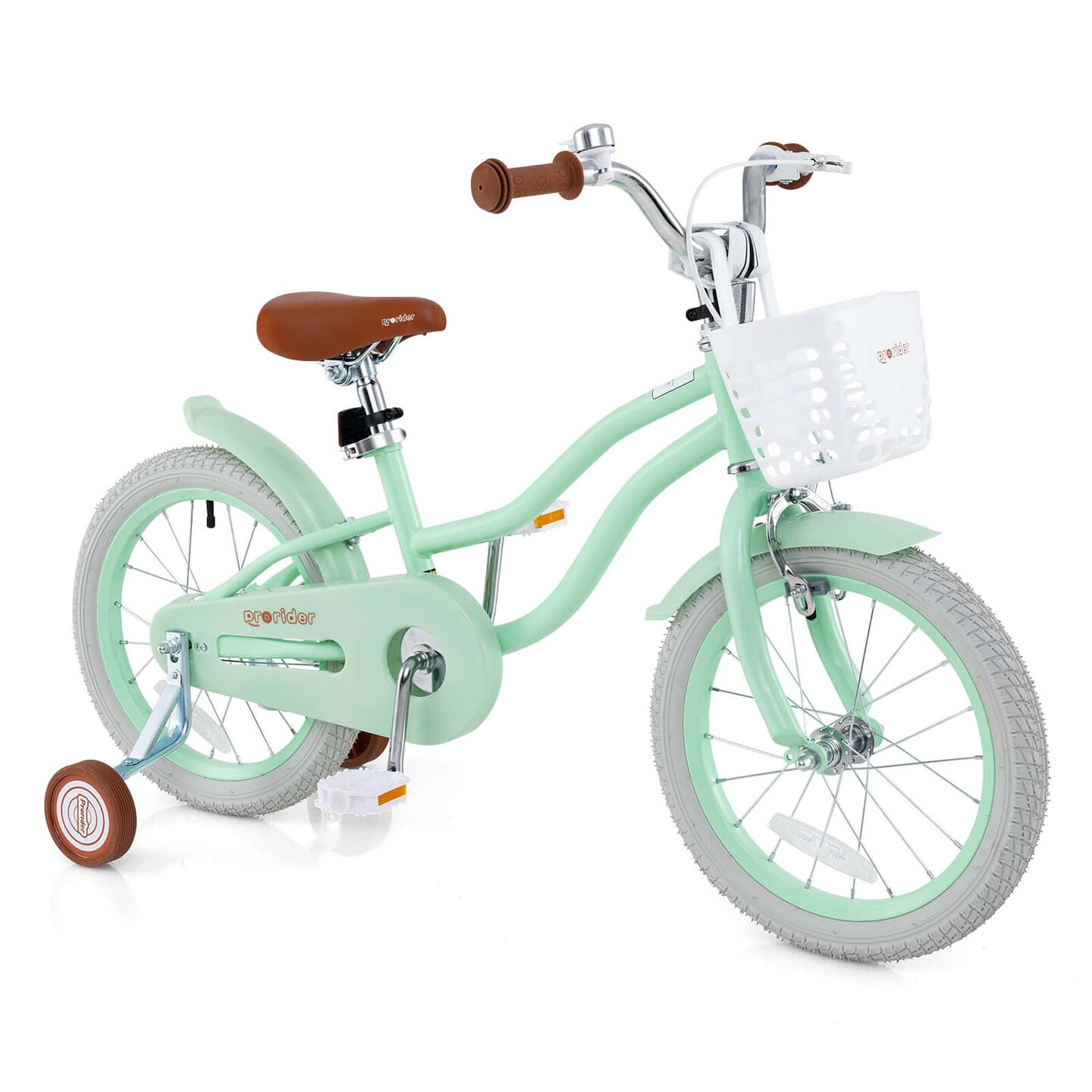 Costway 18'' Kids Bike Toddler Bicycle with Training Wheel Kickstand for 4-8 Years Old Purple/Pink/Turquoise/Blue/Beige/Green