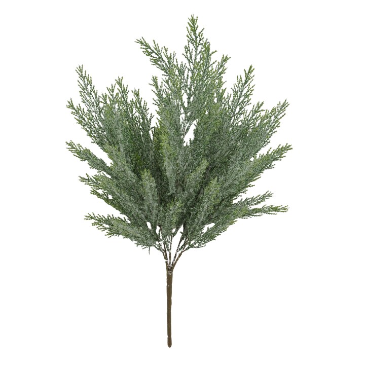 21&#x22; Iced Glitter Cedar Bush &#x2013; 5-Stem Faux Greenery for Holiday Decor-84351