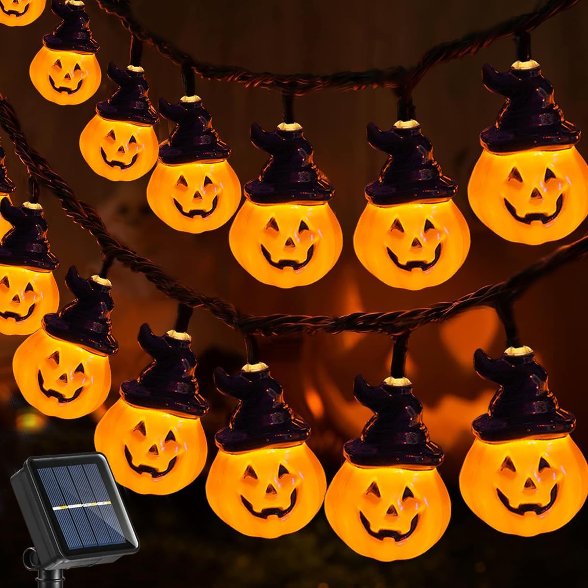 Solar Pumpkin String Lights - 30 LED