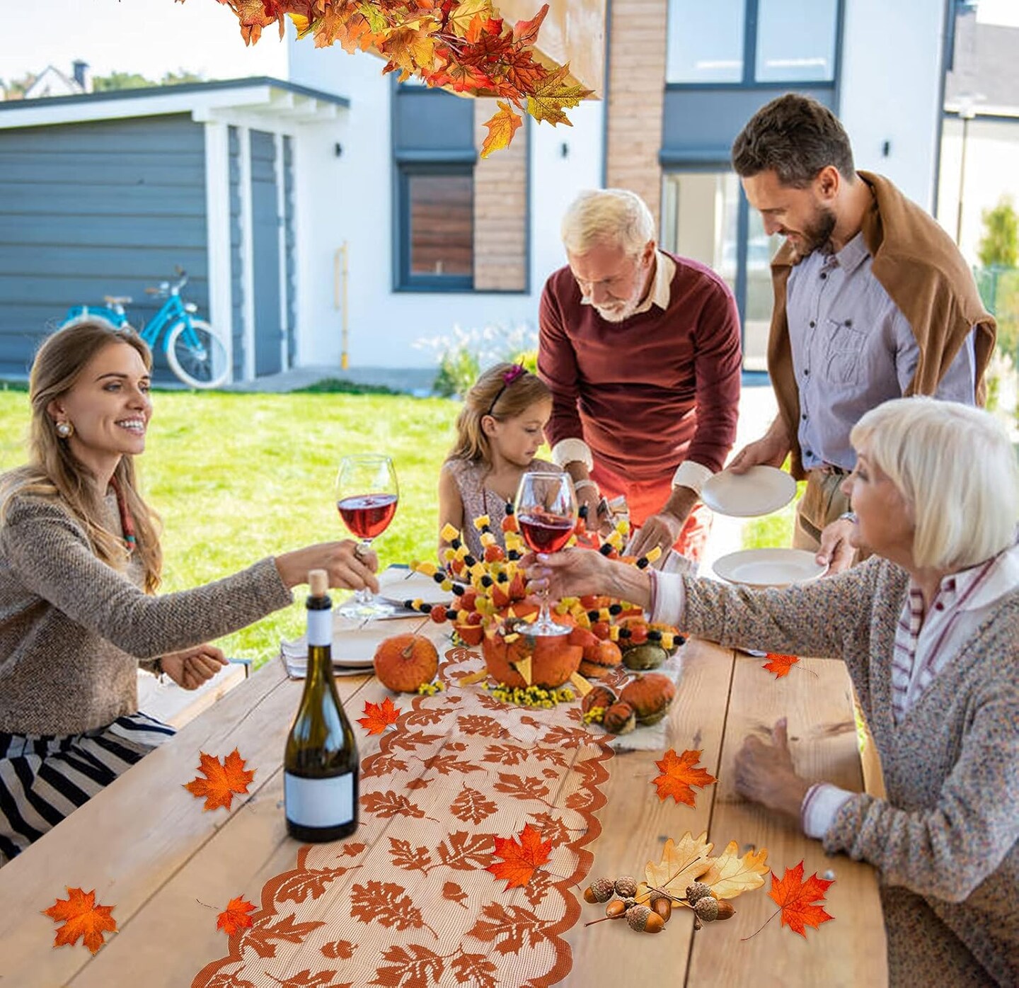 2 Pack Fall Table Runner, Thanksgiving Table Runner,(13 x 72 inches)