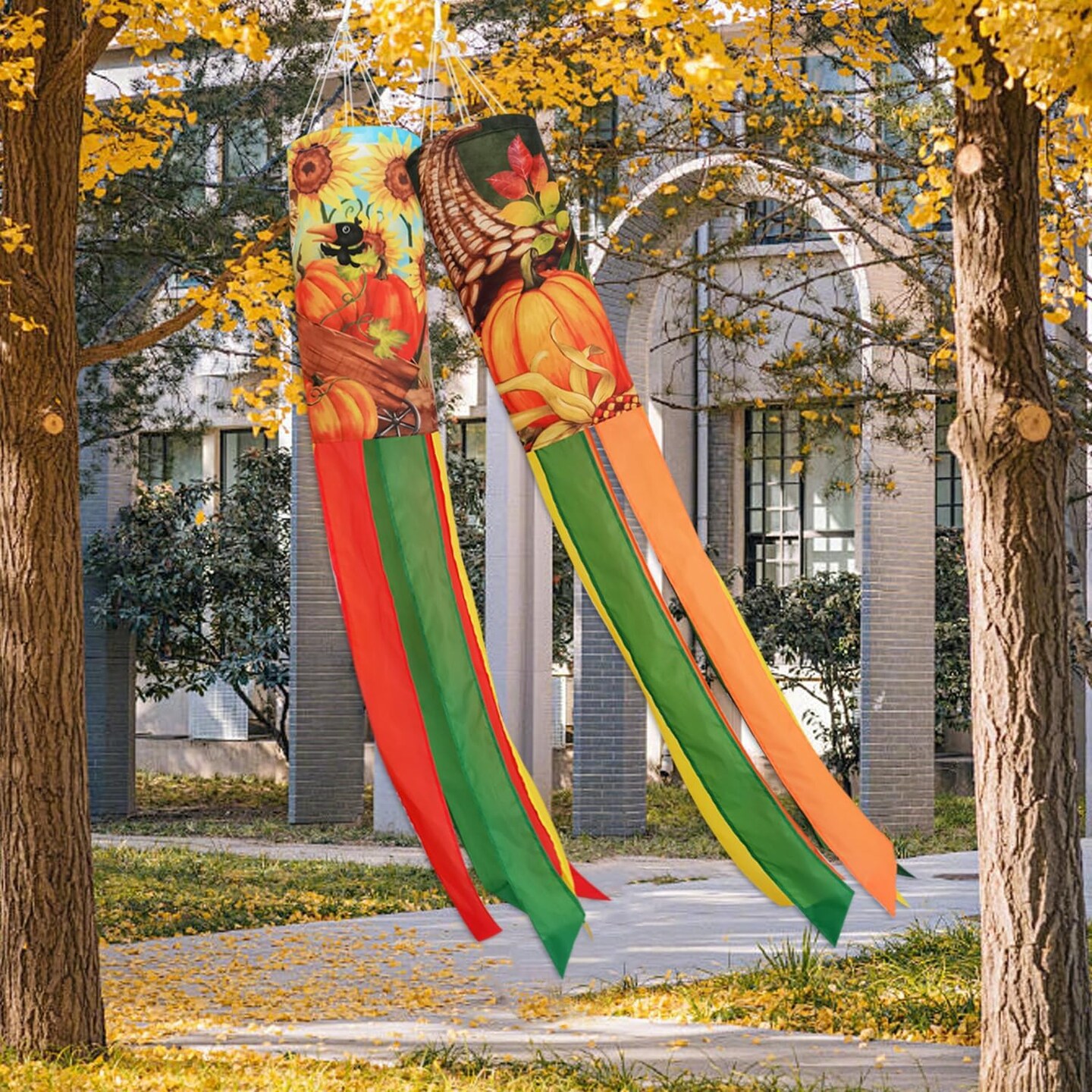 2 Pack Fall Windsocks Outdoo