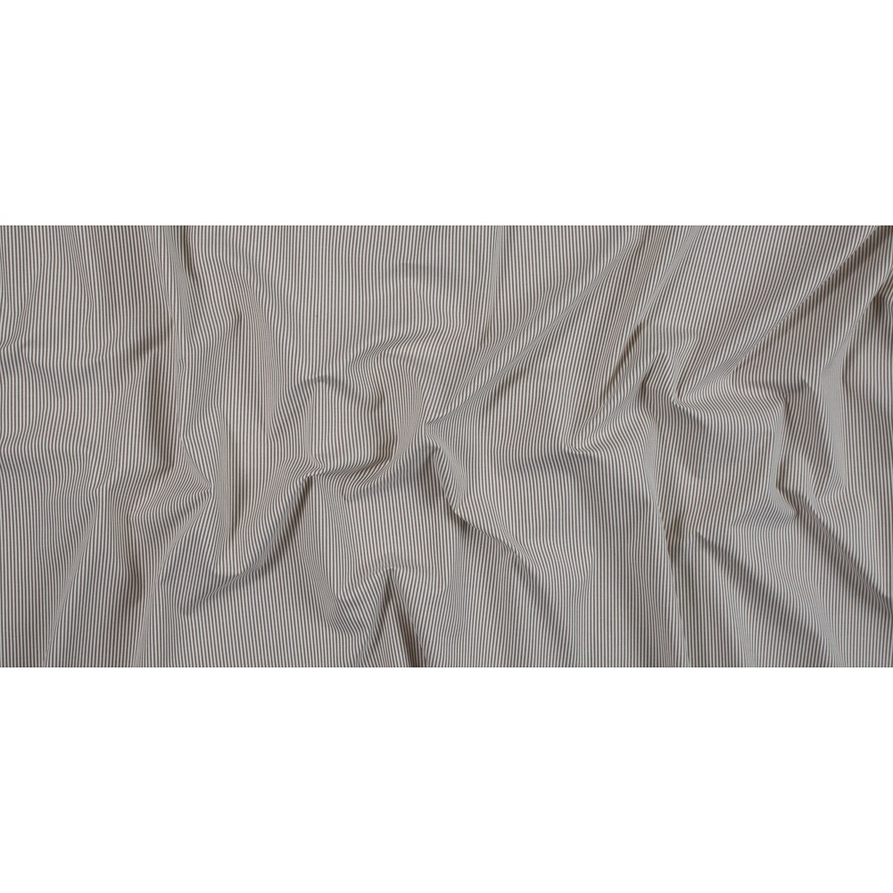 1 Yard Brownie White Candy Striped Stretch Cotton Woven Fabric Medium Weight Durable