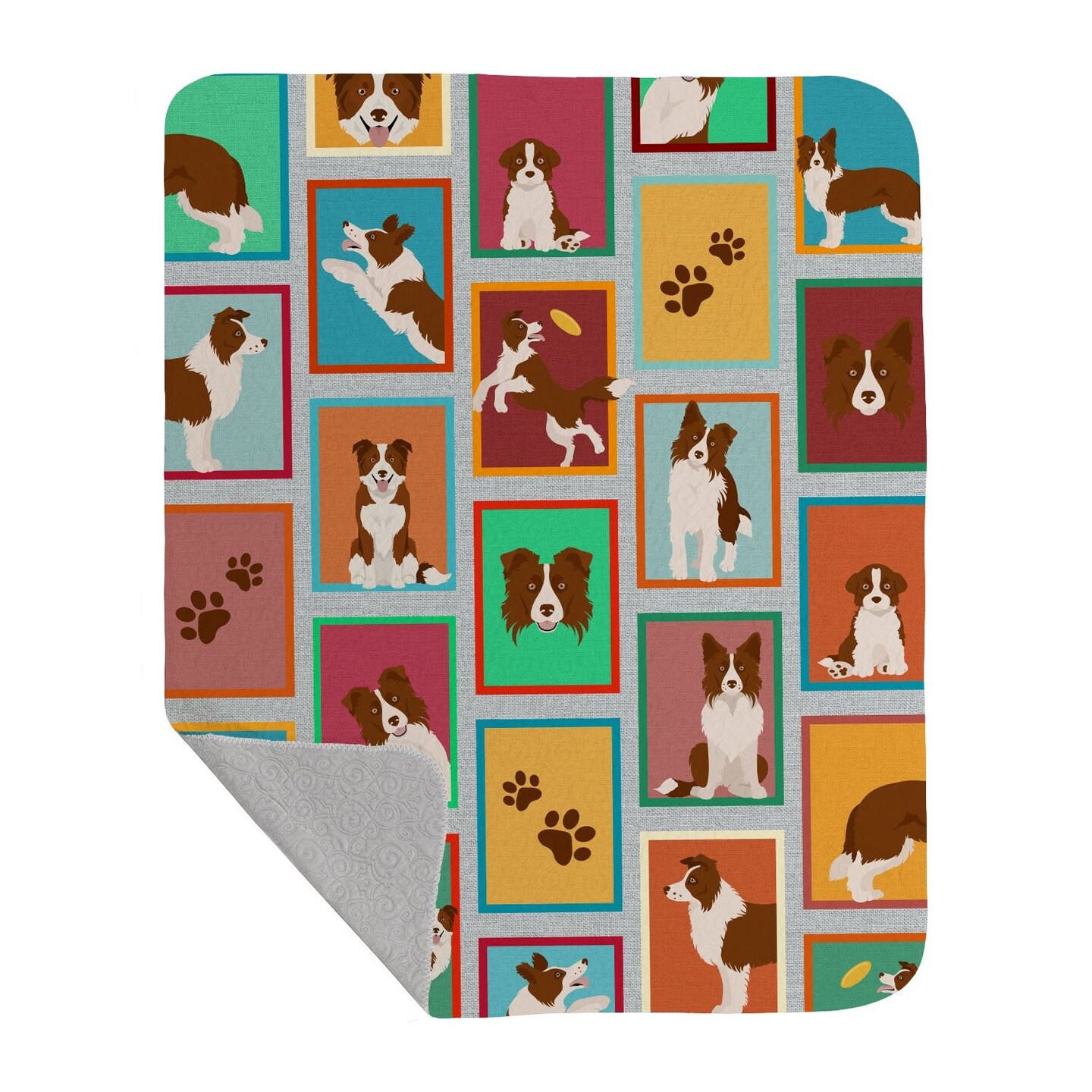 Edge Collections - 50" x 60" - Multicolor - Border Collie Cozy Quilted Throw Blanket - 1 Piece