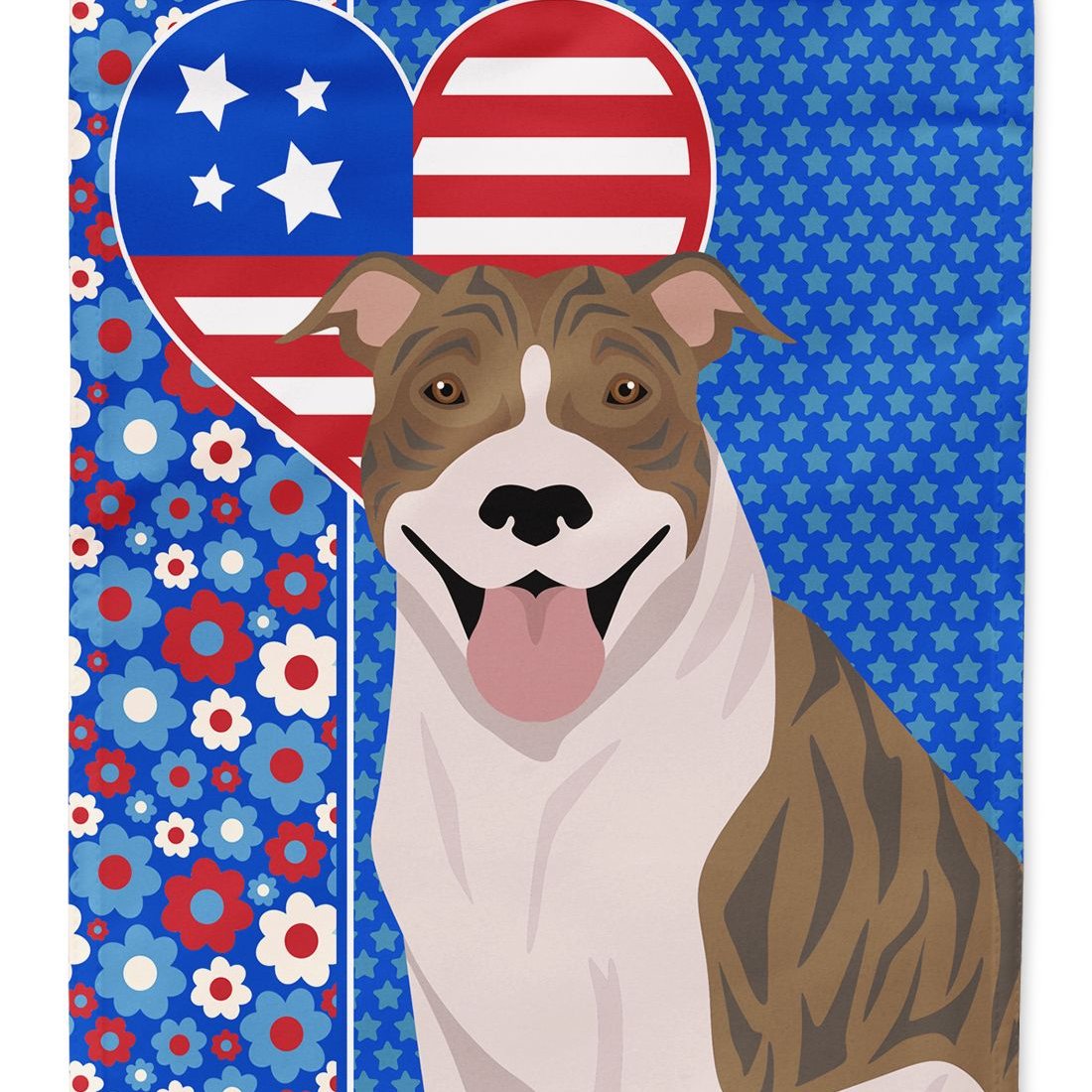 Edge Collections - 11.25" x 15.5" - Multicolor - Garden Flag Fawn Brindle Pit Bull Terrier - 1 Piece