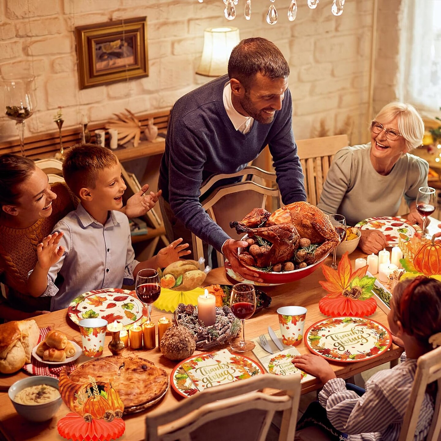 Thanksgiving Plates and Napkins Dinnerware(1 x 1 x 1 inches)