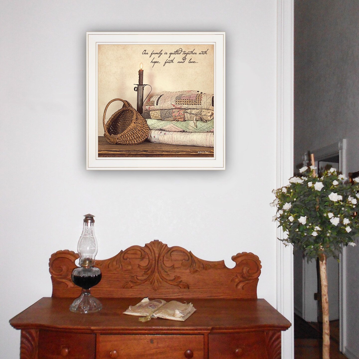 Edge Collections - 21" x 21" - White - Susie Boyer Framed Print Quilted Together - 1 Piece