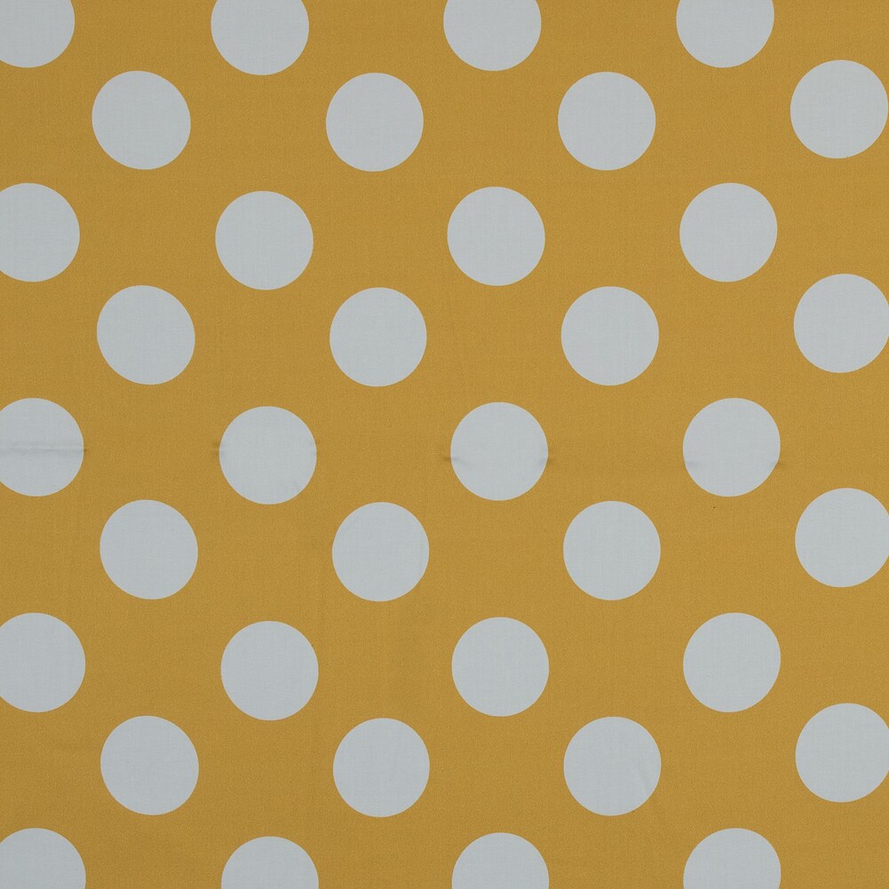 1 Yard Yellow Polka Dots Mahina Dots Print Stretch Cotton Sateen Fabric