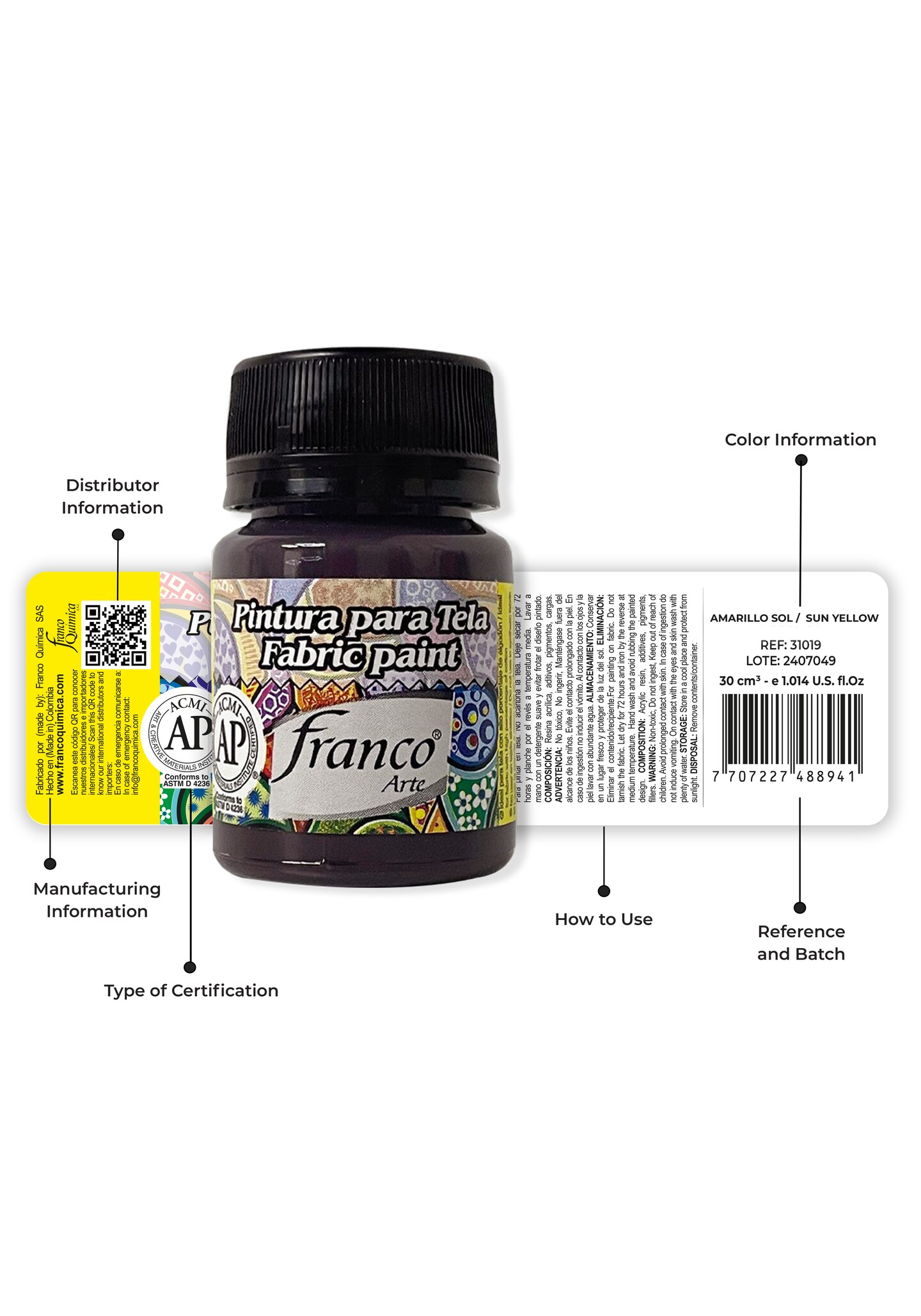 31044 Fabric Paint 1 U.S fl oz / Dark Brown