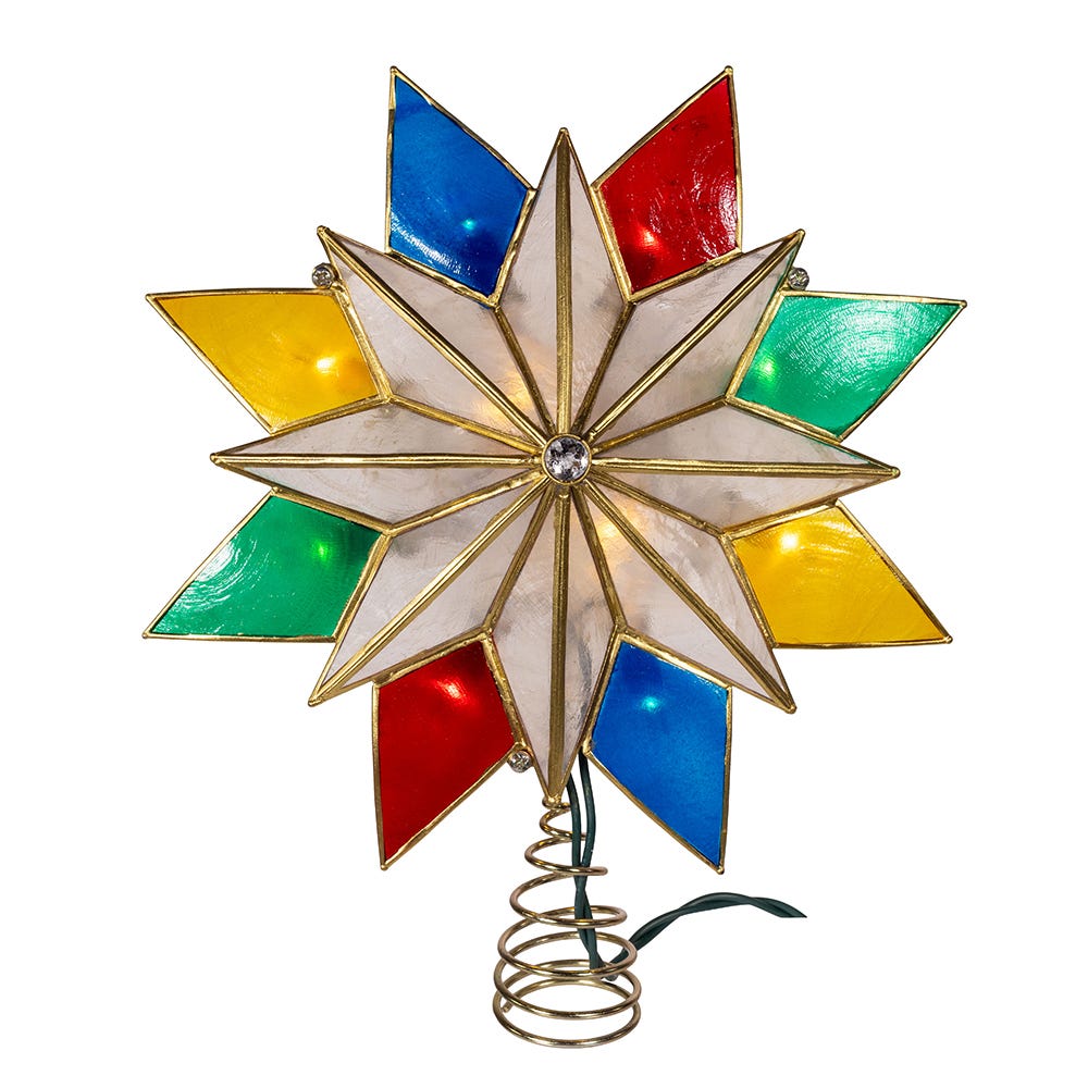 10-Light Multi-Color Capiz Star Tree Topper - Thumbnail 4