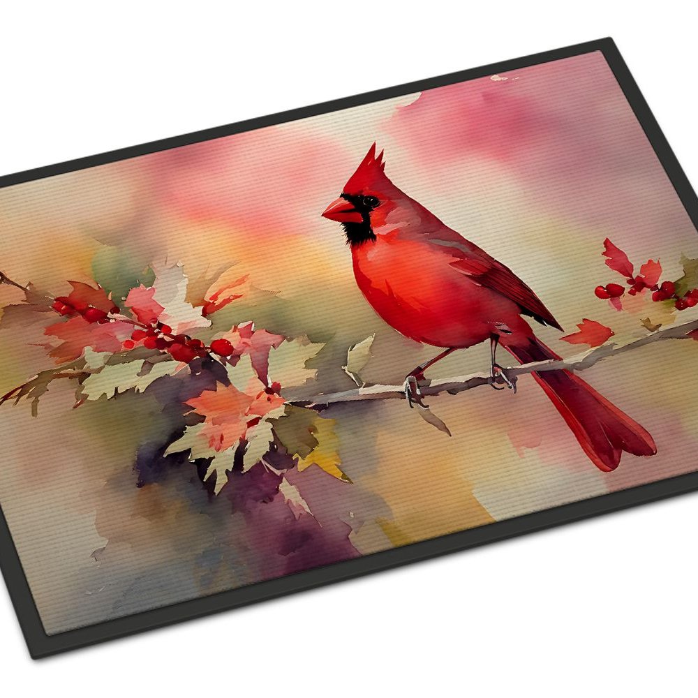Edge Collections - 24" x 36" - Multicolor - Cardinal Doormat Non Slip Washable Indoor Outdoor Rug - 1 Piece