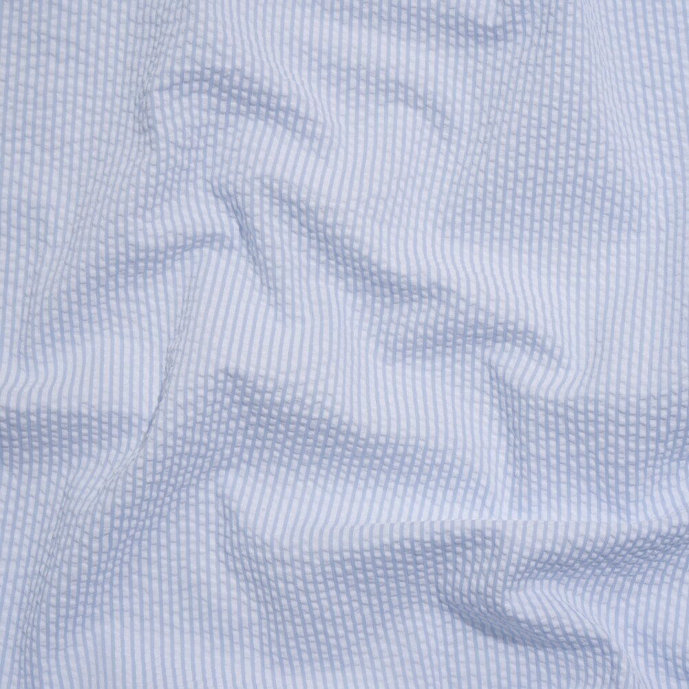 1 Yard Blue White Candy Striped Cotton Polyester Summer Seersucker