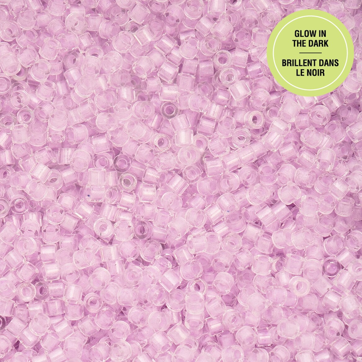 John Bead Glow in Dark Cylin Beads 11/0 Glass Cylindrical Seed Beads, 25g