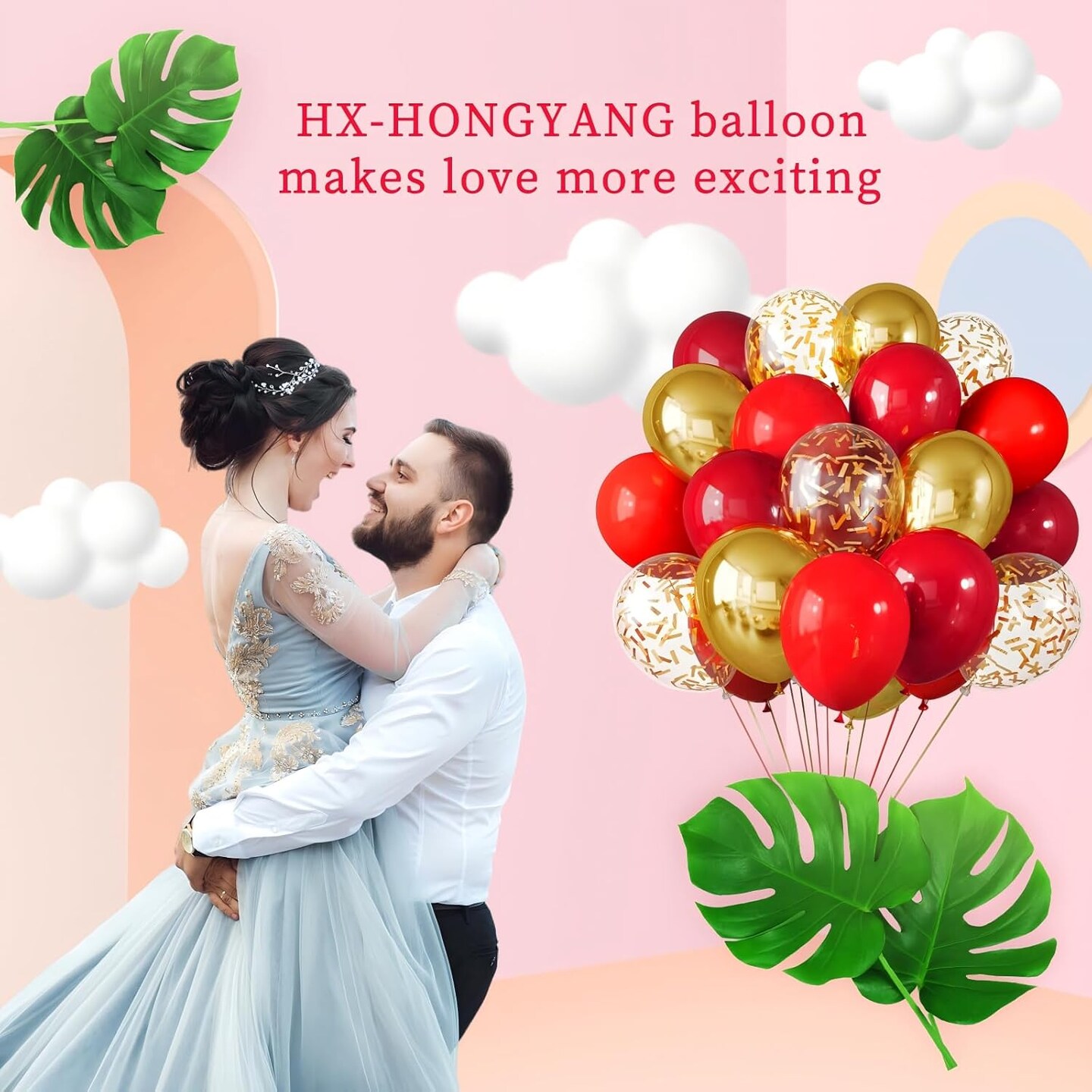 red and gold latex balloons(Red Gold)13.58 x 9.64 x 0.47 inches