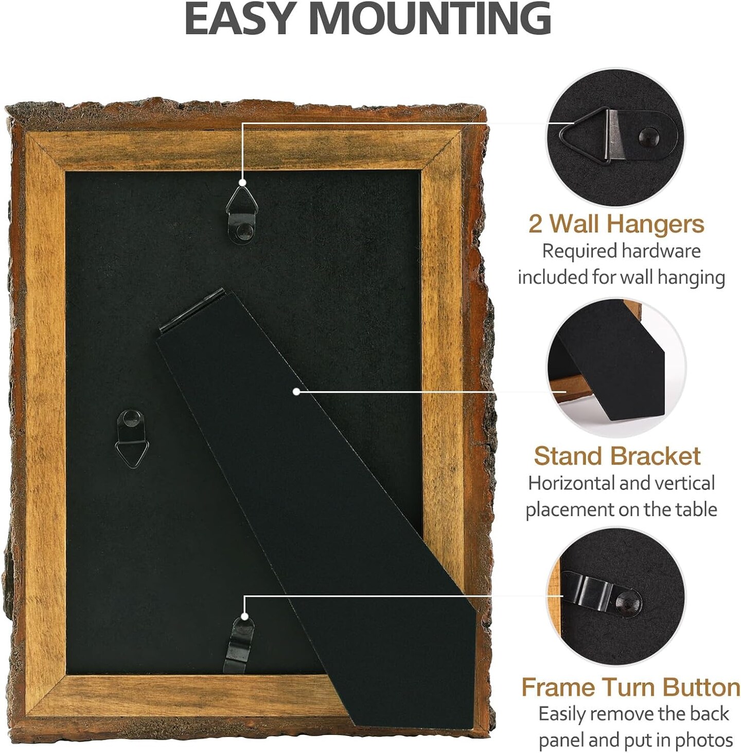 Golden State Art, 5x7 Picture Frame Rustic Brown,(1 Pack)8.03&#x22;L x 6.02&#x22;W