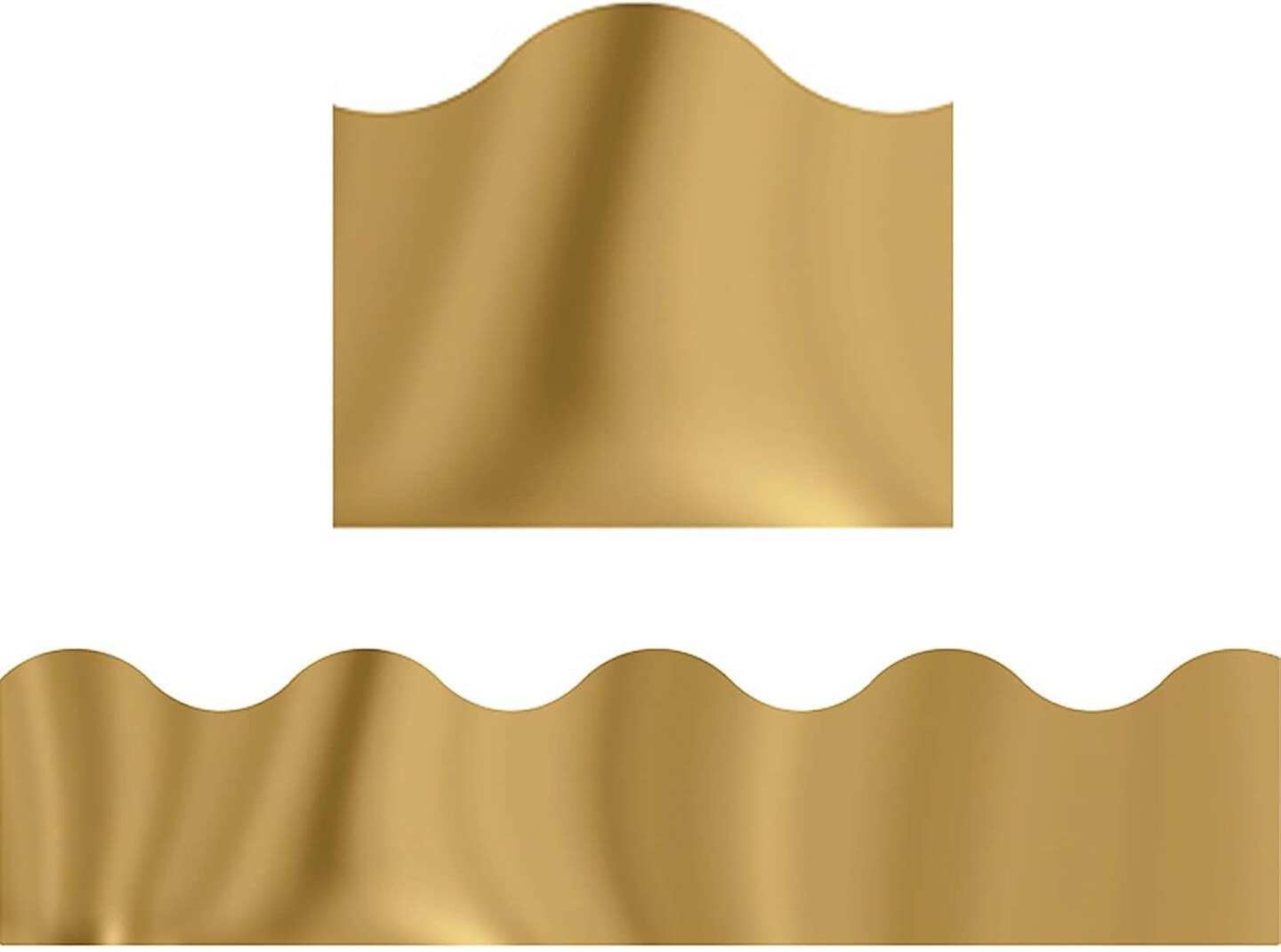 Terrific Trimmers® Metallic Gold Bulletin Board Border – 2¼ in x 32½ ft, Shiny Classroom Trim