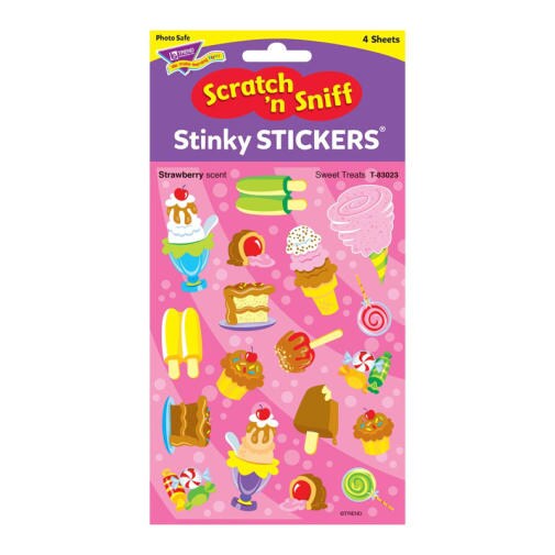 Scratch 'n Sniff Stinky Stickers® Sweet Treats – Strawberry Scent, 72 Count Fun Reward Stickers