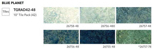 Stonehenge Gradations 10" Square Pack (Layer Cake) in Blue Planet by Linda Ludovico for Northcott (TGRAD42-48)