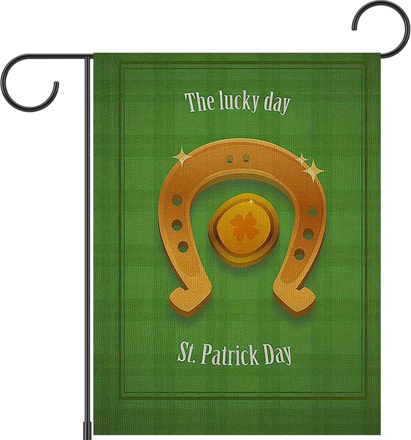 St Patricks Day Garden Flag Decorations, Green Hat Lucky Shamrock Decorations Yard Flags Irish Outdoor Decor For Farmhouse Holiday,St.Patrick&#x27;S Day Garden Flag 12x18 Inch Double Sided