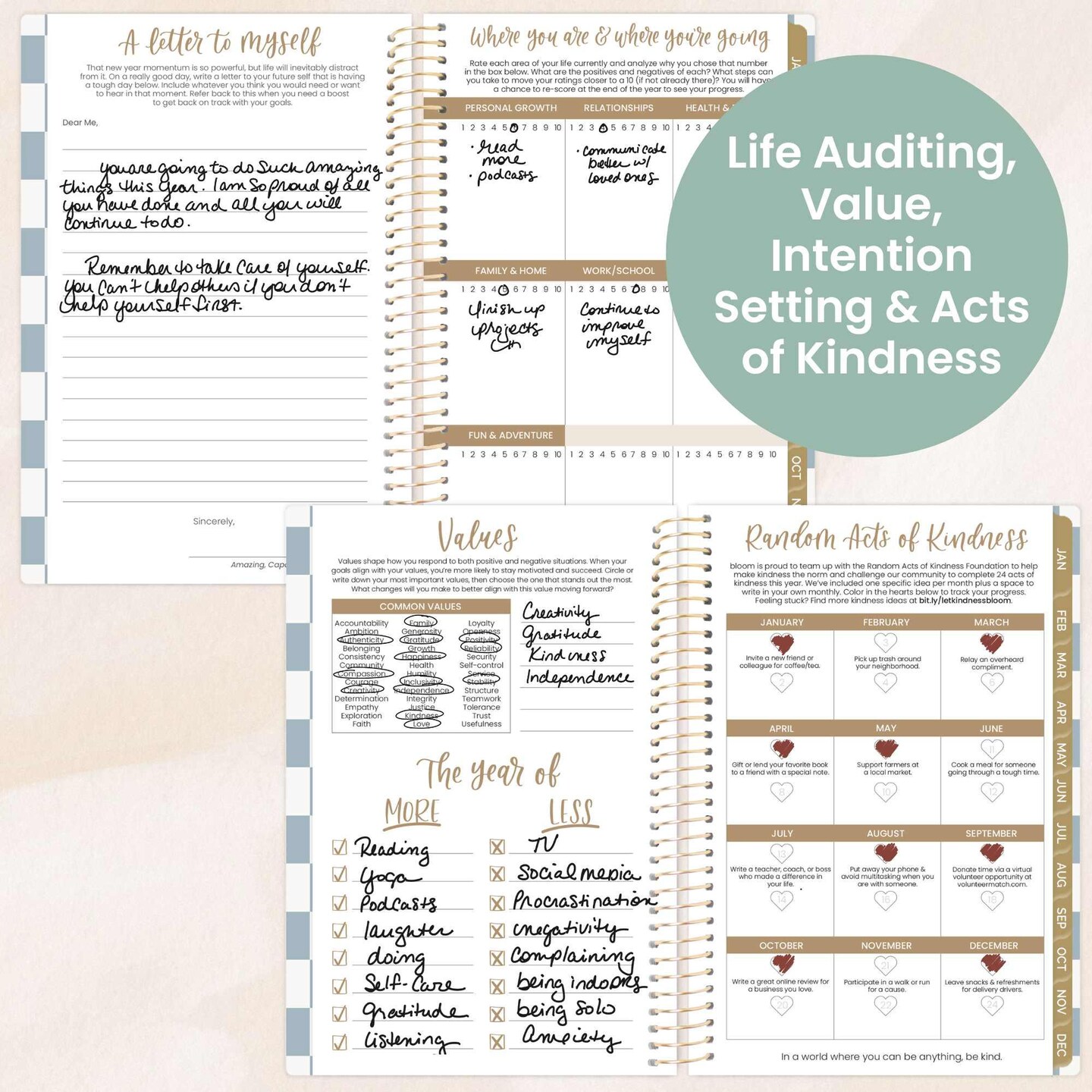 bloom daily planners 2026 Soft Cover Weekly & Monthly Planner, 4" x 6", Checkered