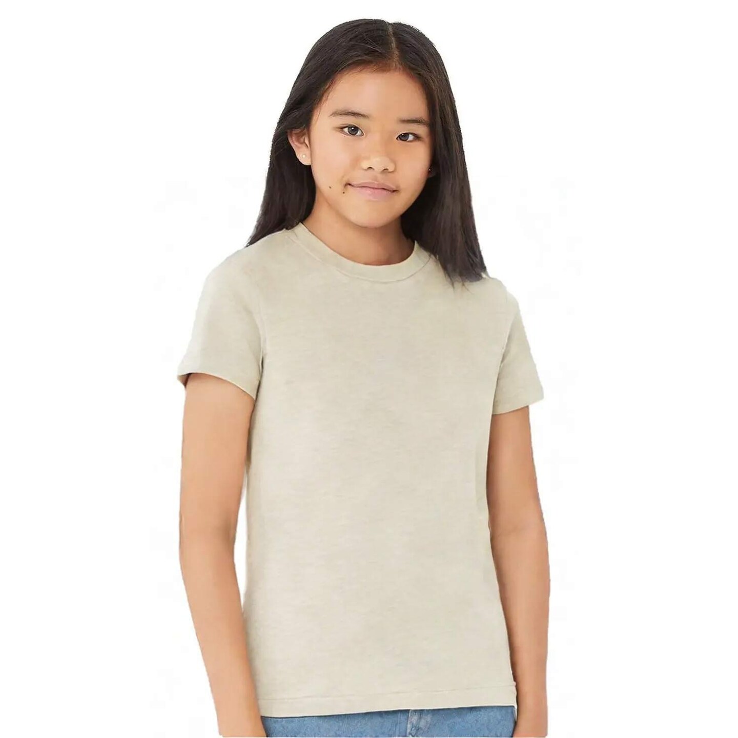 BELLA + CANVAS Youth CVC Jersey Crewneck Short Sleeve Tee – Cotton Blend T-Shirt for Everyday Wear