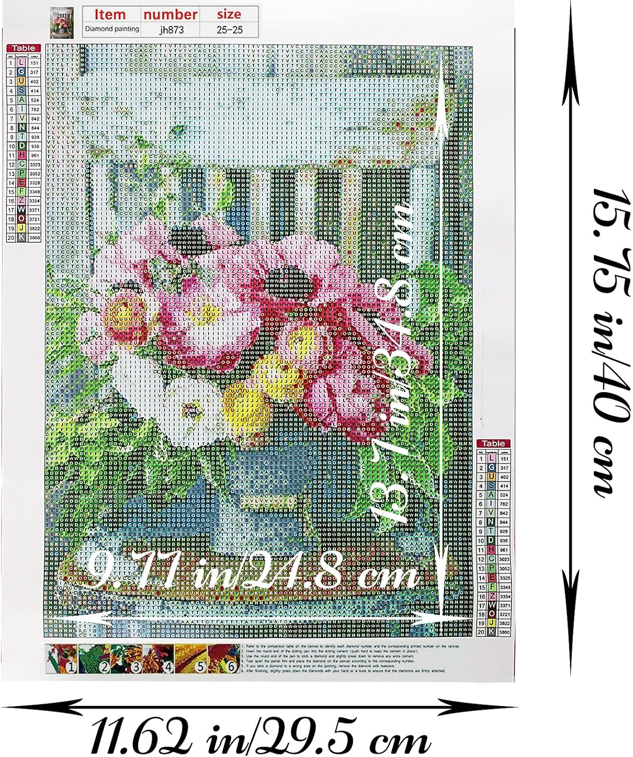 5D Diamond Art Kits for Adults,Diamond Art with Full Tools Accessories,Exquisite Flowers Inlaid with Crystal and Diamond,Good for Home Wall Decor