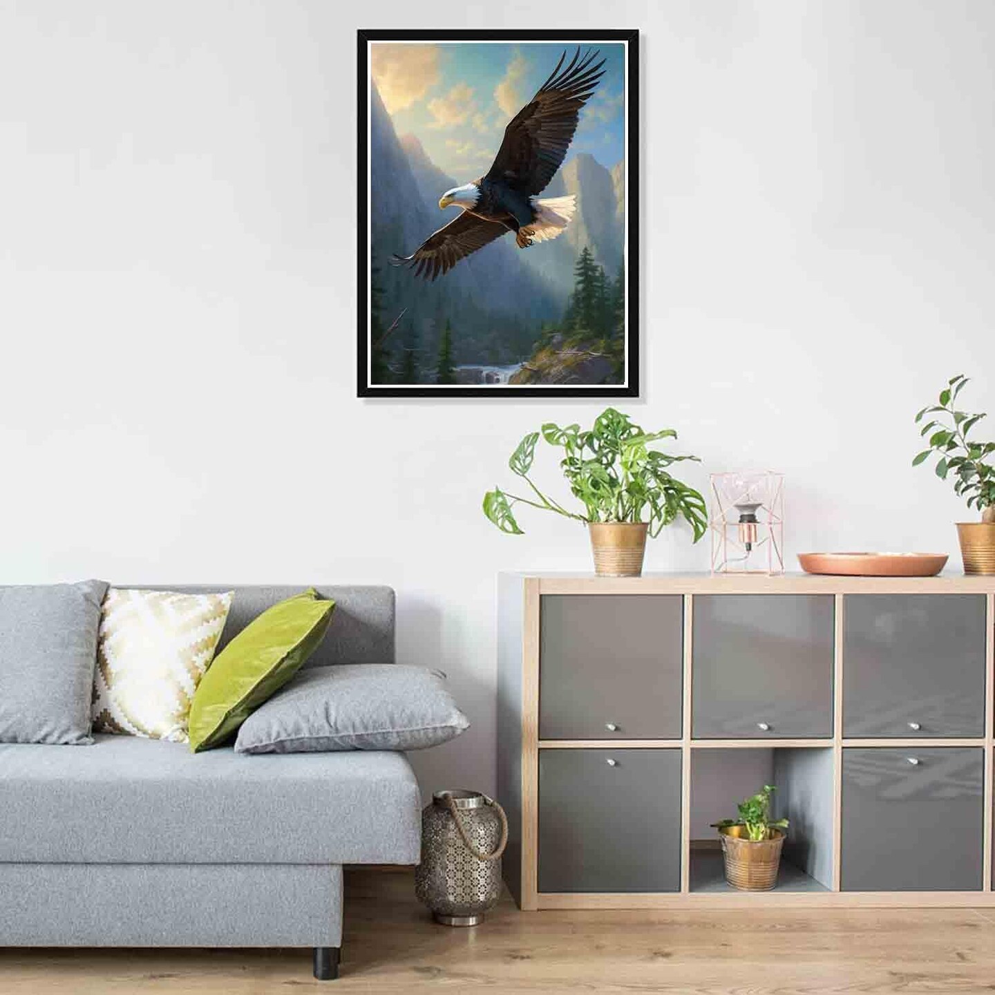 5D Diamond Art Kits for Adults Soaring Eagle, Full Drill Diamond Art Animals Pictures Paint with Diamonds, DIY Cross Stitch Jewel Art Rhinestone Craft for Home Wall Decor 12X16 inch