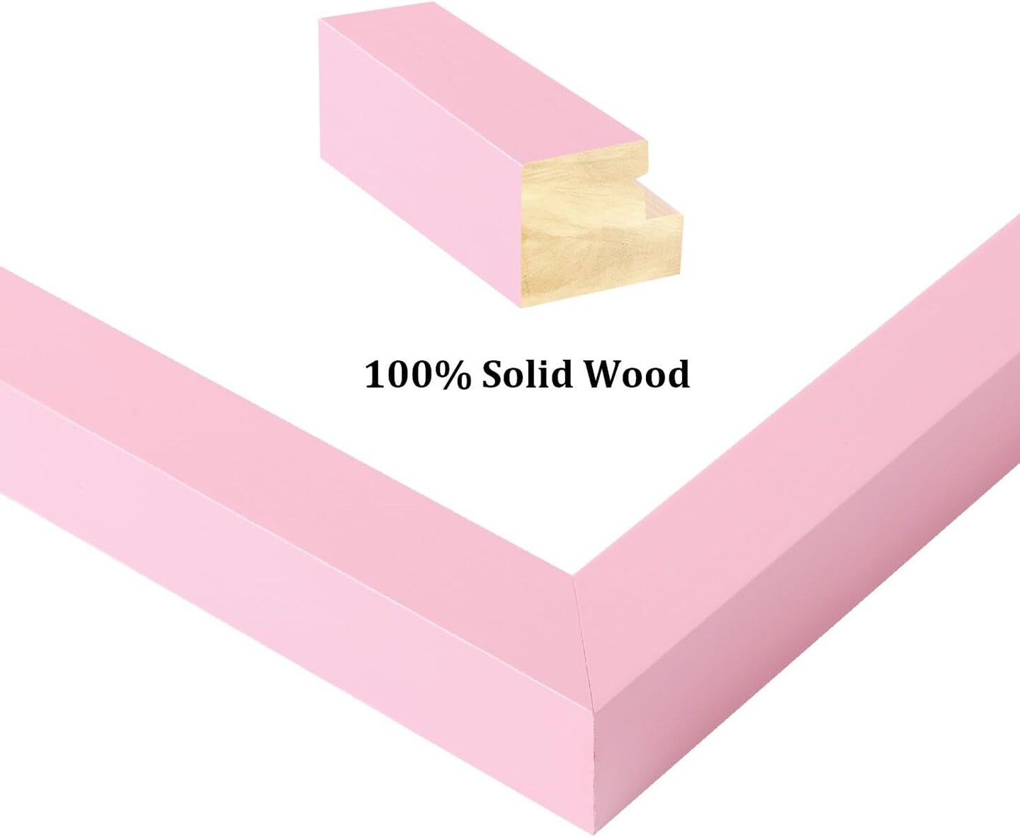 11x14 Picture Frame with Plexiglass, Display Pictures 5x7/8x10 with Mat or 11x14 Without Mat for Tabletop and Wall Mounting, Pink