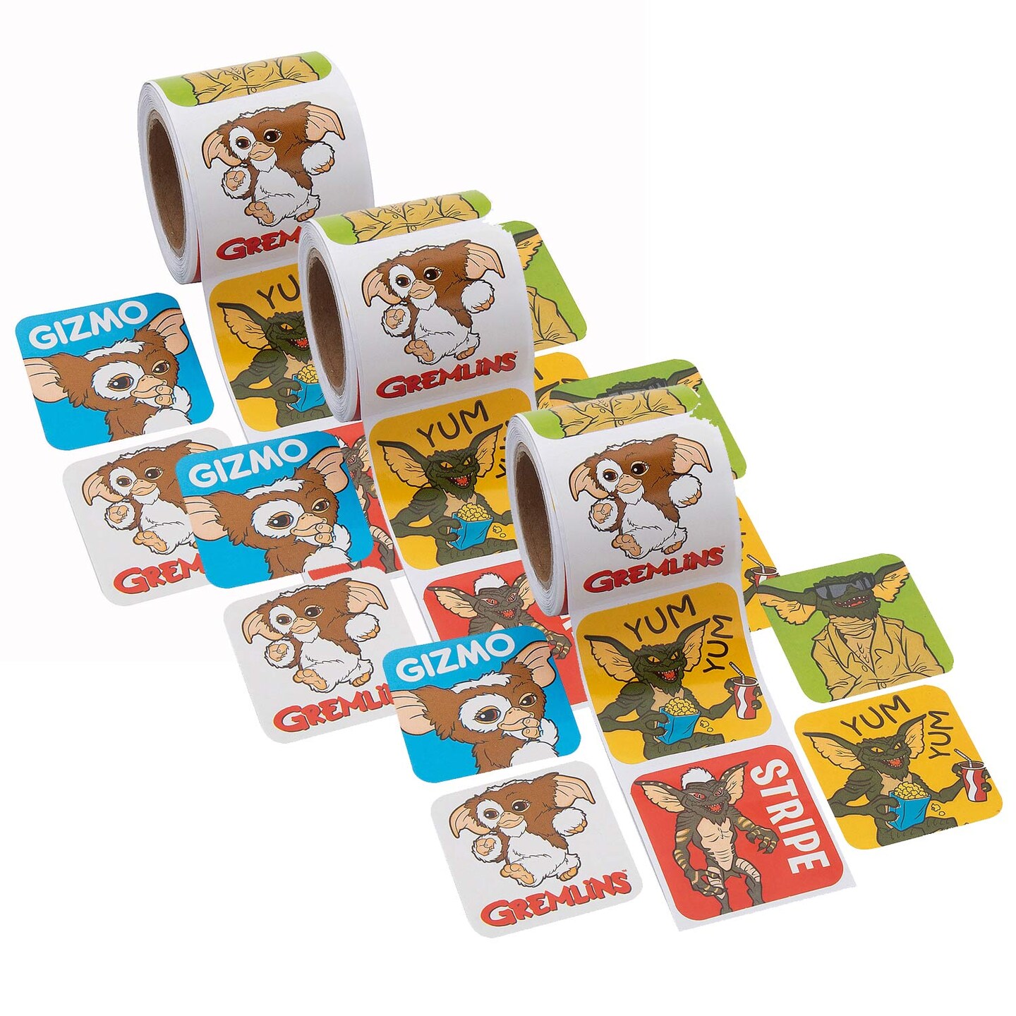1 1/2" Gremlins Gizmo and Gremlin Characters Sticker Roll 100 Pieces