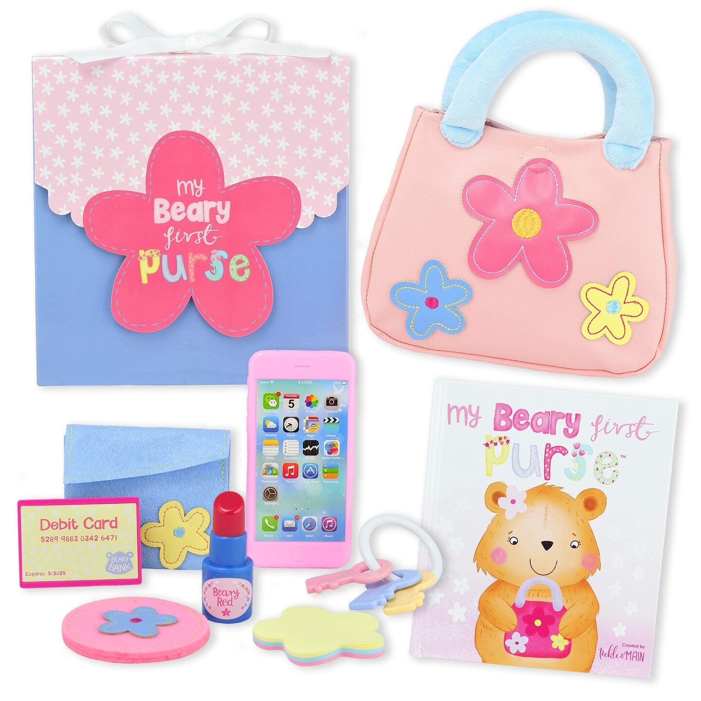 Tickle &#x26; Main My Beary First Purse, 9-Piece Gift Set Includes Purse, Storybook, and Accessories for Toddlers Ages 1-14 Years Old