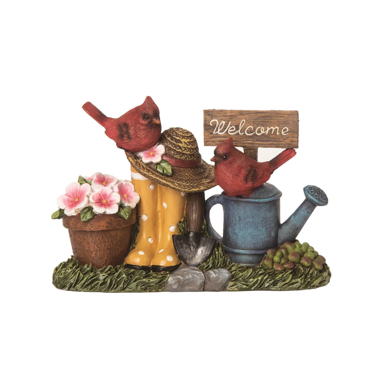 Transpac 8 Inch Multicolor Spring Garden Cardinal Decor Polyresin Decorative Object for Home and Garden