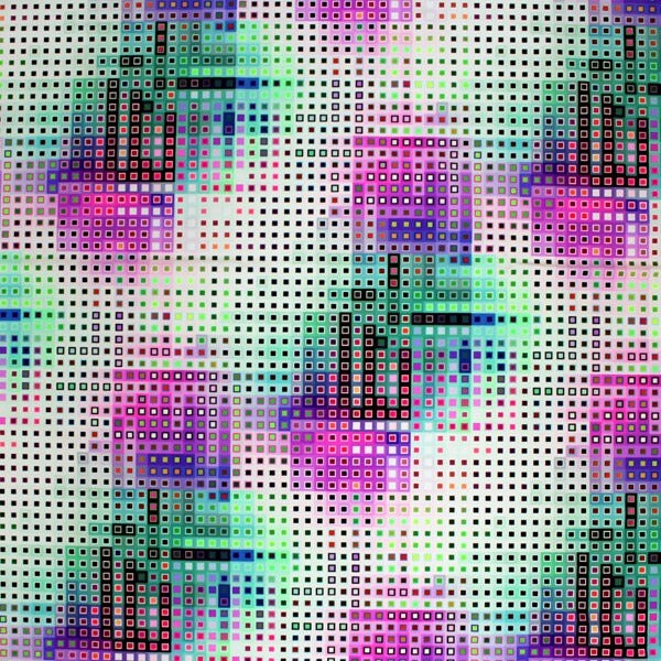 Digital Tetris Printed Spandex Fabric
