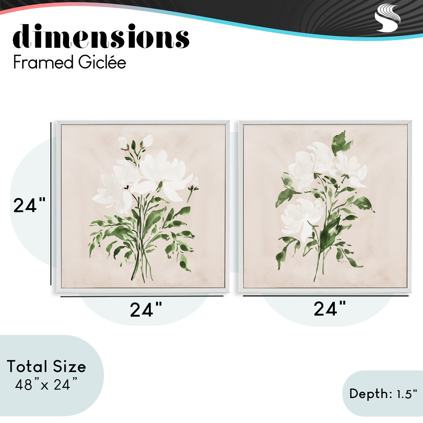 Stupell Industries White On Tan Botanicals 2pc Framed Giclee Set, design by Lucille Price