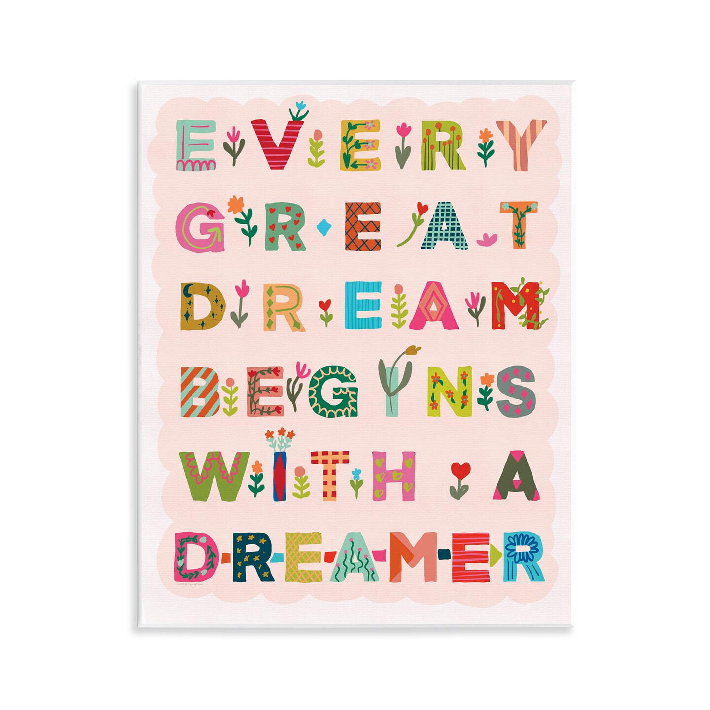Stupell Industries Every Great Dream Wall Plaque, design by Kamdon Kreations
