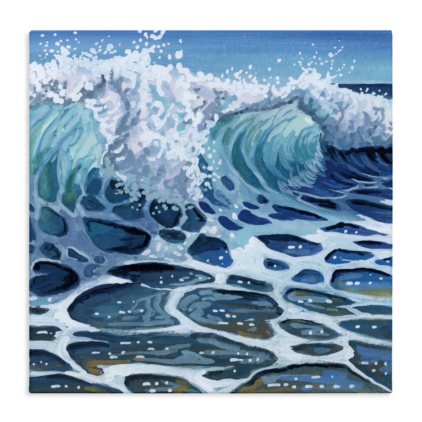 Stupell Industries Strong Crashing Waves on Beach Canvas, design by Kate Jarvik Birch